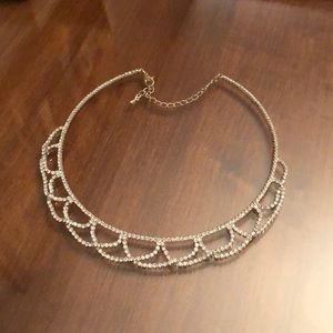 Silver and CZ Chocker Necklace, Never Worn!